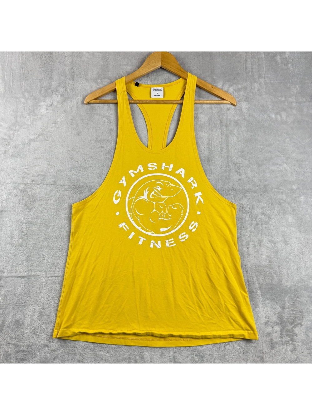 Gymshark Legacy Stringer Tank Top MenL Golden Yellow Bodybuilding Muscle Workout